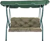 A garden swing seat with a green canopy and a khaki cushion. Produktbild-Vorschau