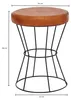 WOHNLING Sitzhocker Echtleder / Metall 35 x 48 x 35 cm Produktbild-Vorschau 3