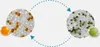 Diagram showing the change of silica gel beads from orange to green, indicating moisture absorption. Produktbild-Vorschau