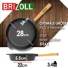 Gusseisenpfanne 28cm Gußeisenpfanne 55mm hoch mit Holzgriff Produktbild-Vorschau 2