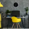A modern home office setup with a desk, chair, computer, and a wall clock. Anteprima dell’immagine prodotto