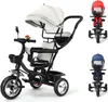 4 in 1 Dreirad,Kinderdreirad mit Sonnendach Kinderwagen Produktbild-Vorschau 1