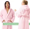 Celodoro Damen und Herren Bademantel mit Kapuze - Rosa M Produktbild-Vorschau 3