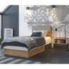 Jugendbett 90 cm in Eiche Nb. mit weiß und grau TOMAR-129, Produktbild-Vorschau 3