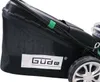 Close-up of a lawnmower's grass catcher and wheel. Produktbild-Vorschau