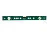 A green spirit level with measurement markings and circular bubble vials is shown against a white background. Produktbild-Vorschau