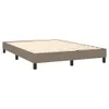 A bed frame with wooden slats and fabric upholstery, shown from a side-diagonal angle. Produktbild-Vorschau