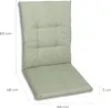A light green chair cushion with dimensions indicated. Produktbild-Vorschau