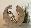 Skulptur Push and Work 29 x 28 cm Black Gold Mangoholz Alu Produktbild-Vorschau 14