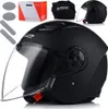 A black LS2 jet helmet with a clear visor, shown with its packaging and accessories. Anteprima dell’immagine prodotto