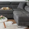 Ecksofa U-Form 345 x 202 cm Grau Rechts mit Schlaffunktion Produktbild-Vorschau 8