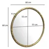 FineBuy Nástenné zrkadlo 60 cm Kovový dizajn Závesné Náhľad obrázku produktu 3