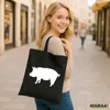Huuraa Jutebeutel Schwein Silhouette 10 Liter Black Produktbild-Vorschau 2