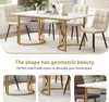 A dining table and chairs set in a dining room setting, with close-up shots of the table legs and a chair. Voir les images du produit