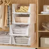 8 Set Faltbar Plastik Lagerkisten,Stapelbare Kleiderschrank Produktbild-Vorschau 3