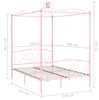 vidaXL Himmelbett-Gestell Rosa Metall 140 x 200 cm Produktbild-Vorschau 5