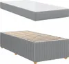 vidaXL Bettrahmen Hellgrau 100 x 200 cm Stoff Produktbild-Vorschau 4