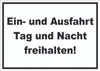 Ein- und Ausfahrt Tag und Nacht freihalten Aufkleber A9 Produktbild-Vorschau 1