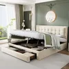 A bedroom scene featuring a bed with storage, a window with curtains, and decorative elements on the wall. Produktbild-Vorschau