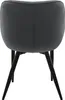 The back view of a dark grey velvet dining chair with black legs. Produktbild-Vorschau