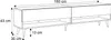 A line drawing of a TV stand with dimensions indicated. Náhled obrázku produktu