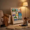 Relaxdays Bücherregal Kinder, Holz, 6 Stofffächer, HxBxT: Produktbild-Vorschau 5