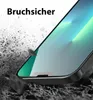 A smartphone screen protector is shown being hit by debris, implying durability. Produktbild-Vorschau