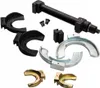 A collection of automotive suspension spring compressor tools and parts arranged on a white background. Anteprima dell’immagine prodotto