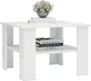 vidaXL Couchtisch Hochglanz-Weiß 60x60x42 cm Holzwerkstoff Produktbild-Vorschau 3