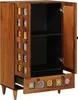 vidaXL Hoge kast, walnootkleur, 60 x 33,5 x 100 cm, massief Productafbeelding-voorbeeld 2