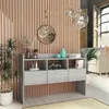 vidaXL Credenza grigio cemento 105x30x70 cm materiale a Anteprima dell’immagine prodotto 1