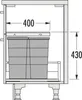 Système Hailo Allegro, poubelle encastrable 2 x 28 litres Voir les images du produit 12