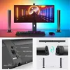A collage of images showing a soundbar, its ports, and how it can be assembled or mounted. Produktbild-Vorschau
