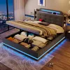 Leinen Polsterbett mit LED, USB + TYPE-C Anschlüssen, Produktbild-Vorschau 5