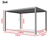PRIMEYARD Pergola 3x4 m montanti in alluminio con tetto a Anteprima dell’immagine prodotto 2