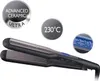 A hair straightener with promotional text and icons. Podgląd zdjęcia produktu