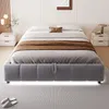 A modern bedroom with a gray upholstered bed frame with LED lighting. Náhled obrázku produktu
