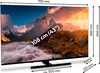 A television screen displaying a scenic landscape, with dimensions and measurements overlaid. Produktbild-Vorschau