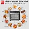 A multi-cooker oven is shown in the center, surrounded by plates of food representing different cooking programs. Náhľad obrázku produktu