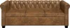 A front view of a brown Chesterfield sofa. Náhled obrázku produktu