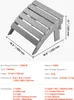 A gray, foldable Adirondack ottoman is shown from a slightly elevated diagonal angle, with dimensions and accessory information displayed below. Podgląd zdjęcia produktu