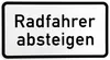 ORIGINAL Verkehrsschild Nr. 1012-32 Radfahrer absteigen Produktbild-Vorschau 1
