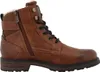 A side view of a brown leather boot with laces and a zipper. Anteprima dell’immagine prodotto