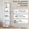 K-Möbel Vitrine en verre debout en blanc (176x37x33 cm) Voir les images du produit 2