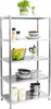 A stainless steel shelving unit filled with kitchen items. Náhled obrázku produktu