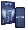 A product shot of a phone screen protector package and a phone with a screen protector applied. Produktbild-Vorschau
