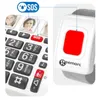 A collage showing a close-up of a phone keypad and an SOS wristband. Náhled obrázku produktu
