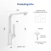 A diagram showing the dimensions and installation details of a kitchen faucet. Podgląd zdjęcia produktu