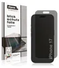 A product shot of a screen protector packaging and a smartphone with a screen protector applied. Produktbild-Vorschau