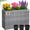 CASARIA® Blumenkasten 3 Innentöpfe Polyrattan Herausnehmbar Produktbild-Vorschau 1